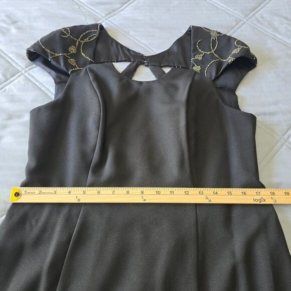 VTG Women's Plus Sz 14 Midi Formal Dress Beaded Slit Wimsigoth Elegance Holiday - Picture 11 of 16